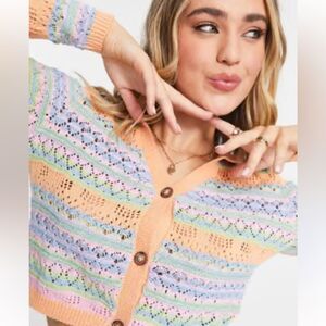 Rough LA Knit Cardigan Sweater L